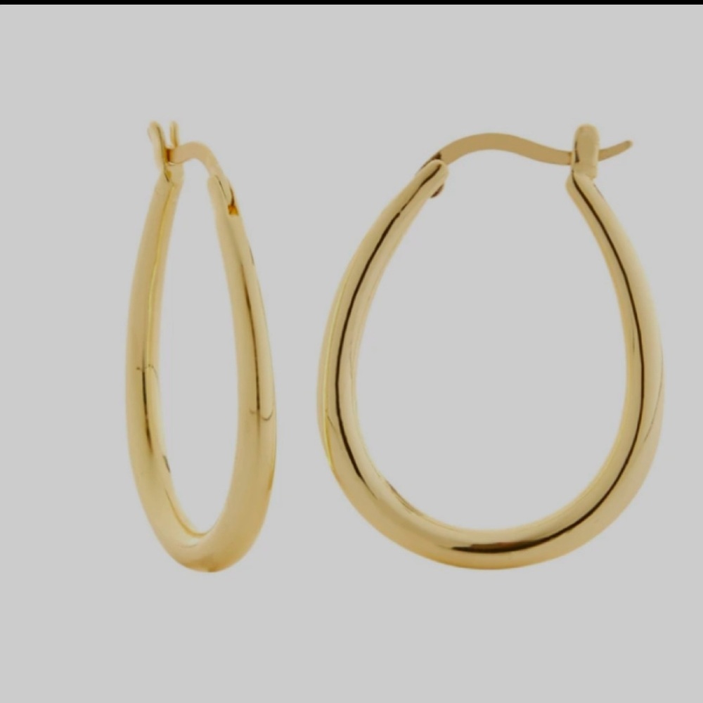 Machete oval gold hoops. Brand new in packaging!